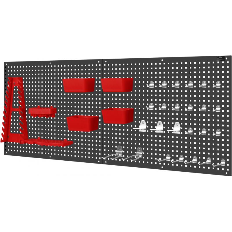 Настенный стенд-органайзер для инструментов 112x45 см Kraft&Dele KD11897 модульная подвесная стойка с крючками и контейнерами