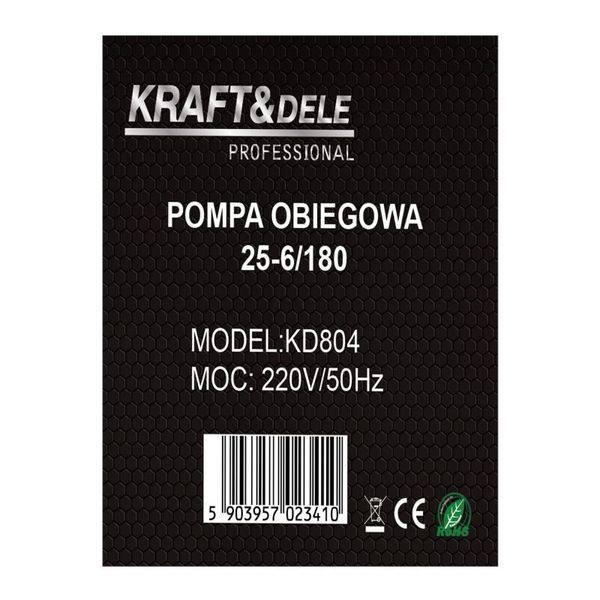 Циркуляционный насос 25-6/180, 45 Вт Kraft&Dele KD804 KD-KD804 фото