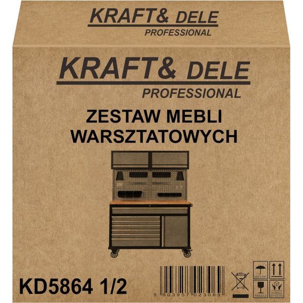 Мобильный рабочий стол 145&times;50&times;197 см Kraft&Dele KD5864 мобильная мастерская верстак с ящиками стендом и полками инструментальная тележка &mdash; выбор для дома и мастерской KD-KD5864 фото