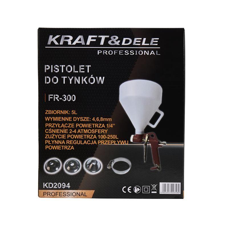 Пневматичний пістолет-розпилювач для штукатурки Kraft&Dele KD2094 5 л, для нанесення штукатурних розчинів