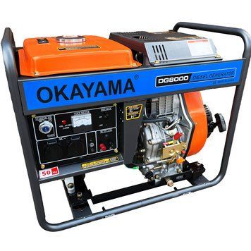 Генератор Okayama DG-8000, дизельный, электростартер, 6-6,5 кВт DOM-DG-8000 фото