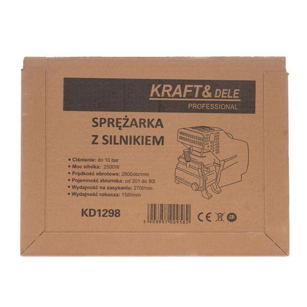 Електродвигун для повітряного компресора Kraft&Dele KD1298 &mdash; 2500 Вт, 10 бар KD-KD1298 фото