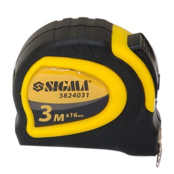 Рулетка магнітна обгумована з автостопом 3м&times;16мм SIGMA (3824031) SG-3824031 фото