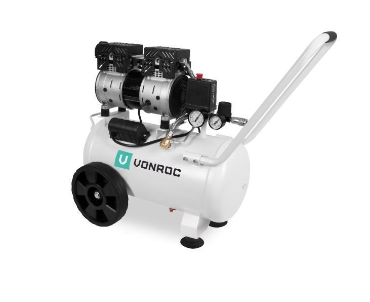 Компресор безмасляний для гаража VONROC CR506AC 24 л 750 Вт 8 бар компресор безмасляний для порошкового фарбування DOM-CR506AC фото