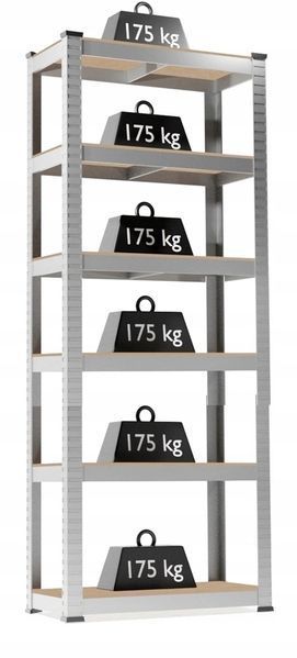 Металлический стеллаж 6 полок МДФ Chomik GWI0636 220х90х40 см 6х175 кг, для упорядоченного хранения в мастерской, гараже или кладовой CH-GWI0636 фото