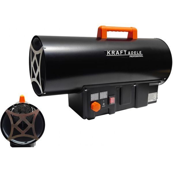 Газовая тепловая пушка с термостатом Kraft&Dele KD11701 40 кВт LPG, для обогрева мастерских, складов и теплиц KD-KD11701 фото
