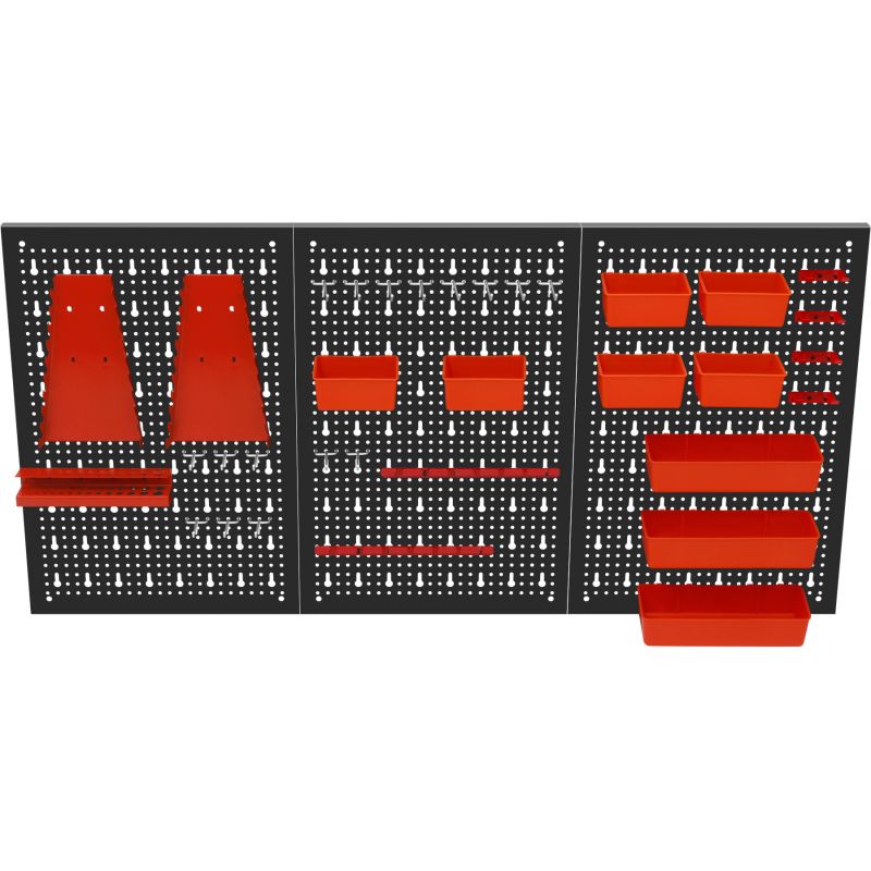Складная настенная панель-органайзер 120x60 см Kraft&Dele KD11898 металлическая доска для инструментов 3-компонентный стенд для деталей